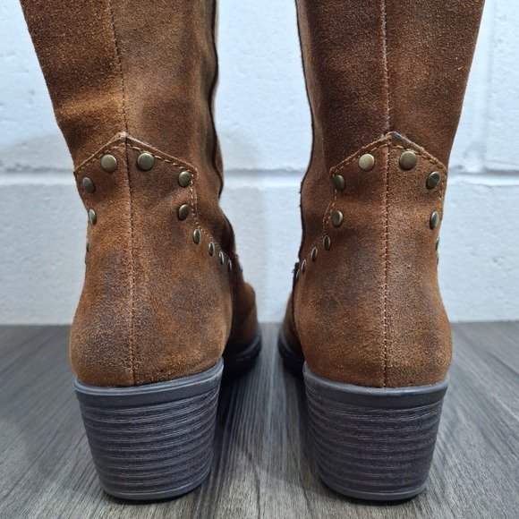 b.o.c. Born Concept Women's Brown Suede Studded Western Mid-Calf Boots Size 6 M - Picture 5 of 11